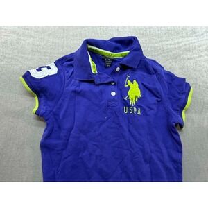 U.S. Polo Assn. Women Polo Shirt Blue Yellow Big Pony XS